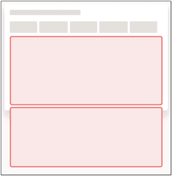 上のレイアウトで2つのセクションを表示