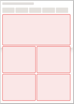 上記のレイアウトに4つのセクションを表示