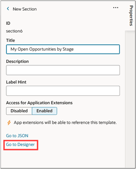 「デザイナに移動」リンクのロケーション