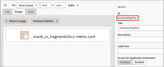 IDを強調表示したメトリック・カード