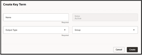 「キー用語の作成」ページのサンプル・スクリーンショット