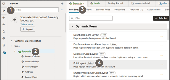 テキストで説明されている項目を強調表示した「レイアウト」タブ。