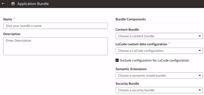 「アプリケーション・バンドル」ダイアログ