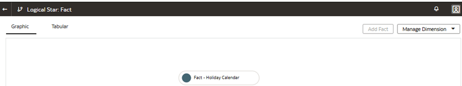 論理スター: 「ディメンションの管理」ボタンが表示された「ファクト」ページ