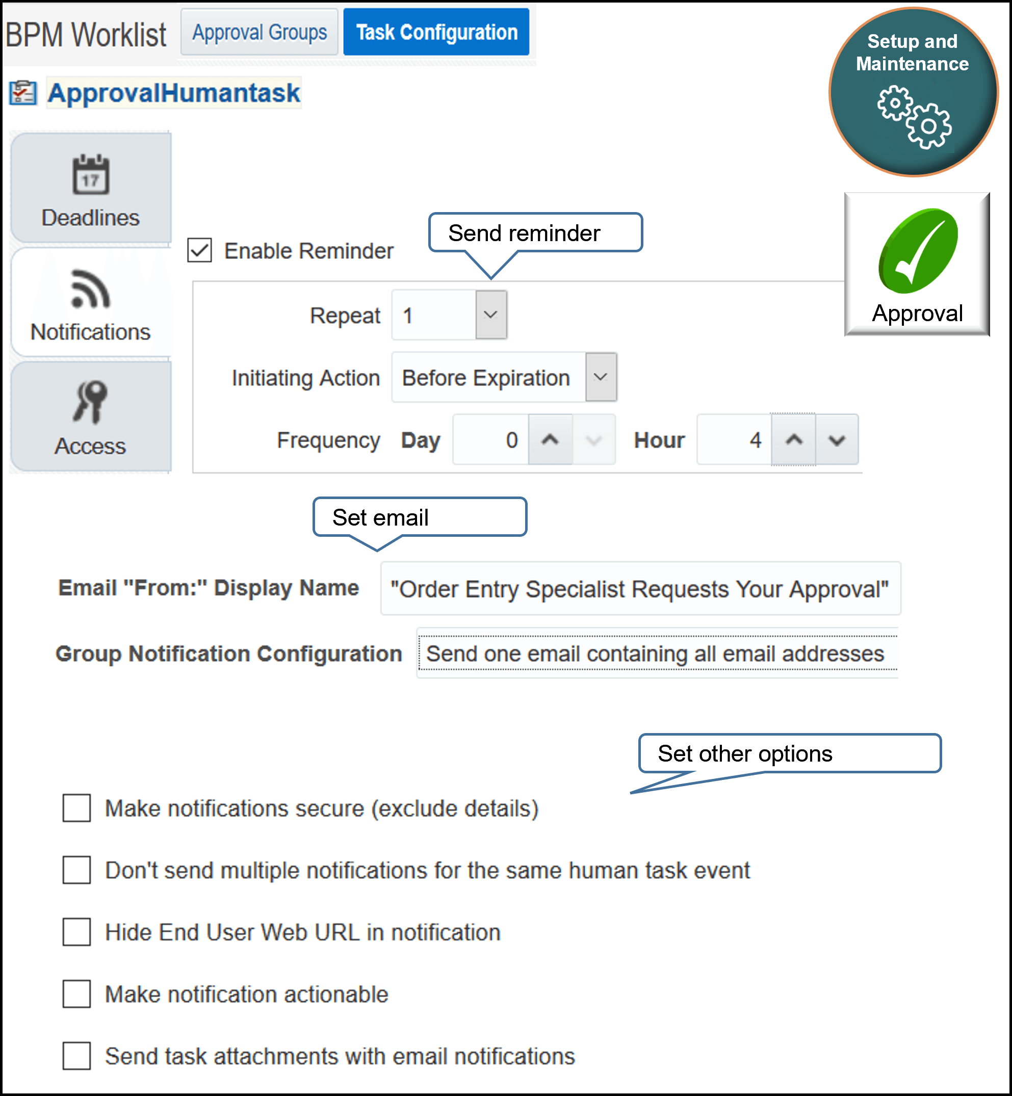 その他の通知を設定します。