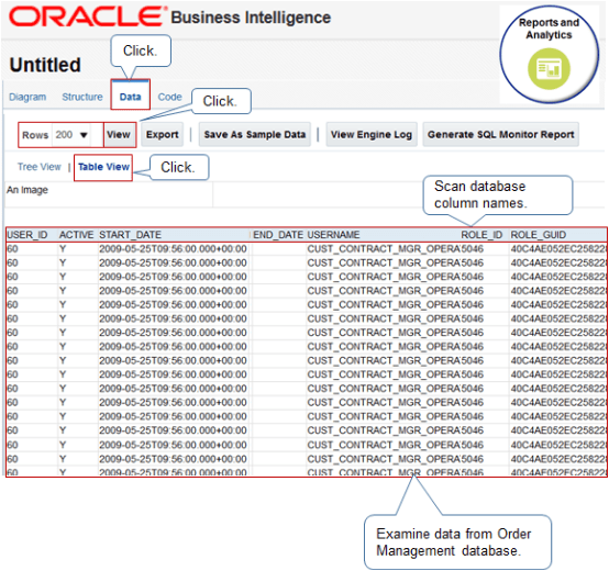 ビュー・データの出力
