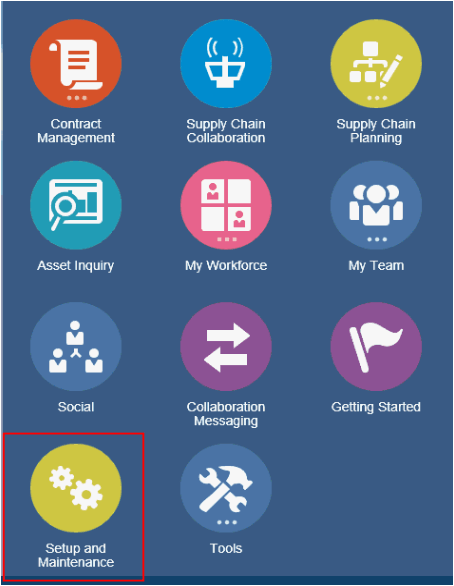 「設定および保守」アイコン