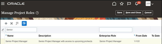 プロジェクト・ロールの管理