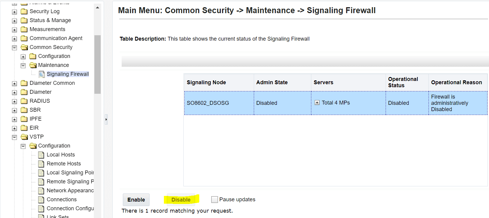 disable firewall