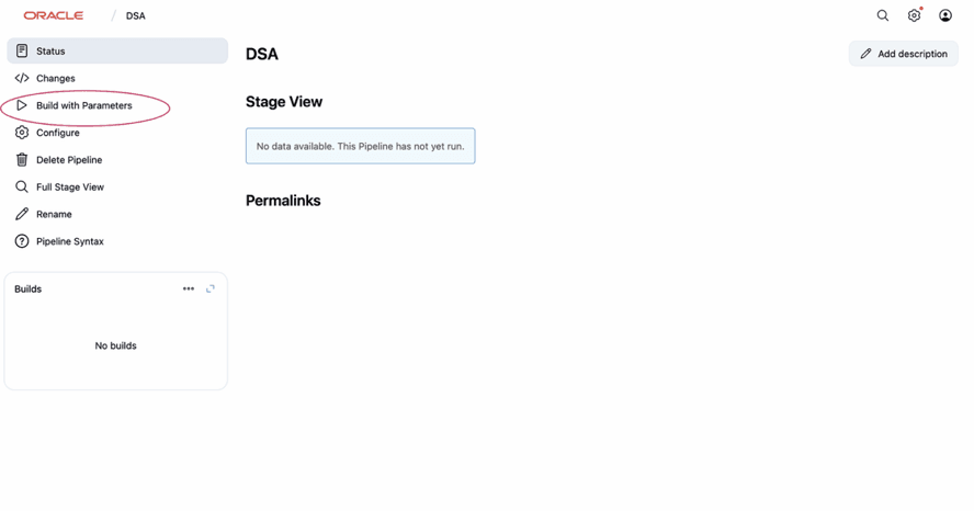 DSA Build with parameters