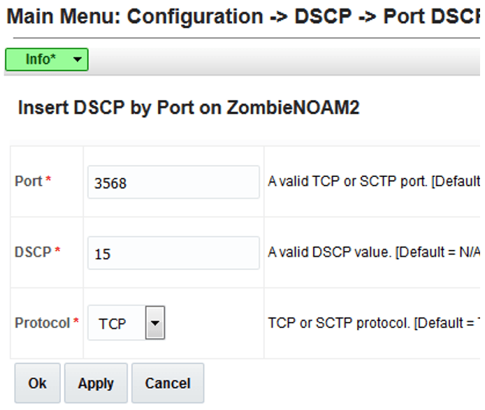 Port DSCP Port DSCP