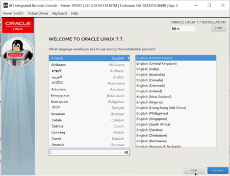 Language Selection
