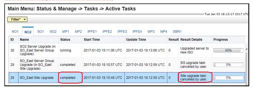 Canceled Site Upgrade Tasks