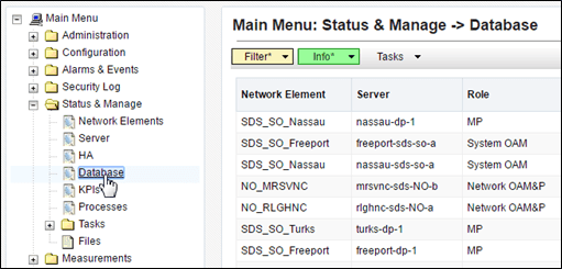 Main Menu - Database