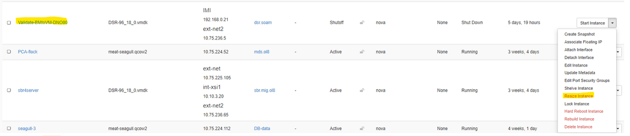 Resizing Instance