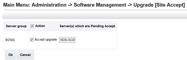 Site Accept Screen