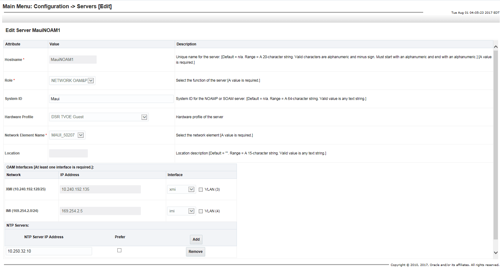 NTP Configuration GUI