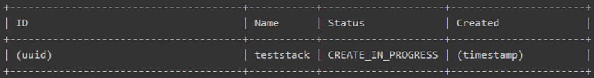 Stack creation Stack creation