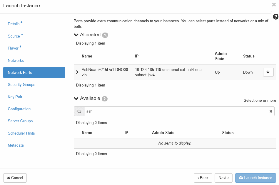 Network Port Network Port