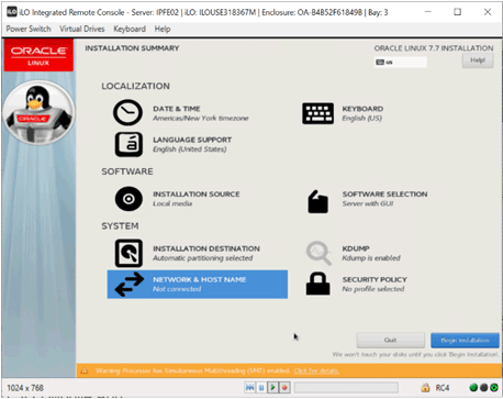 Installation Summary Installation Summary