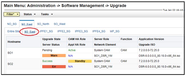 Server Group Upgrade Monitoring