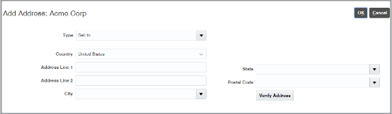 「住所の追加」ウィンドウ