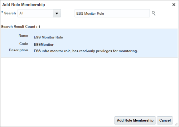 「ロール・メンバーシップの追加」ウィンドウ