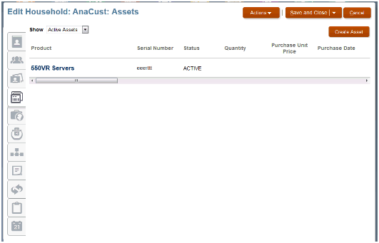 「世帯の編集」ページ
