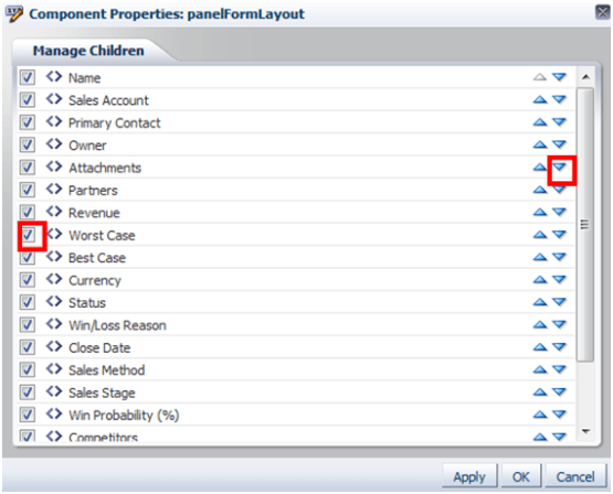 この図は、コンポーネント・プロパティの「最悪ケース」 フィールドを示しています。