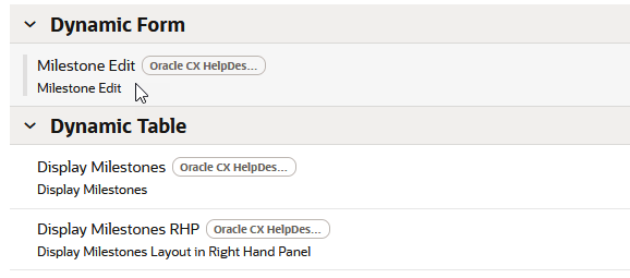 動的フォームのスクリーンショット。