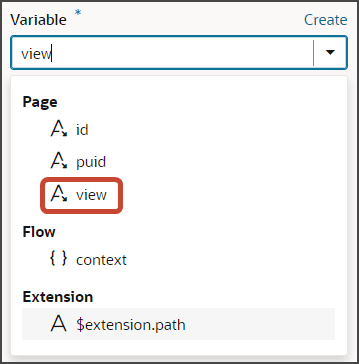 このスクリーンショットは、選択する変数を示しています。