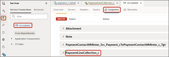このスクリーンショットは、RESTオブジェクト名を確認する方法を示しています。