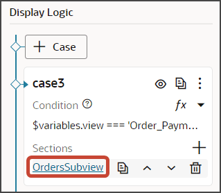 このスクリーンショットは、クリックするOrdersSubviewリンクを示しています。
