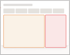 上のレイアウトで2つのセクションを表示