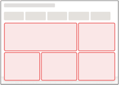 上記のレイアウトに4つのセクションを表示