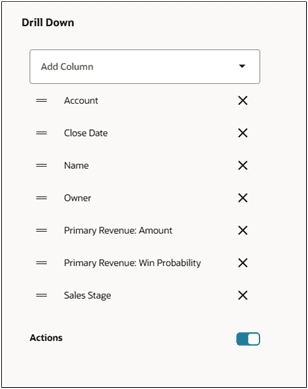 「ドリルダウン」セクション