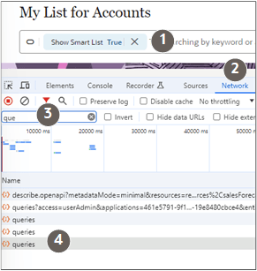 テキストで説明されている項目が強調表示されたChromeの「検査」ページの一部のスクリーンショット。