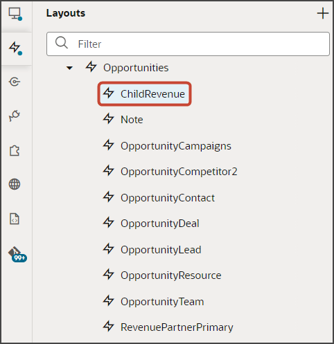 このスクリーンショットは、「レイアウト」タブで選択するノードを示しています。