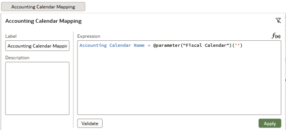 ワークブック・フィルタを使用したこの式の記述