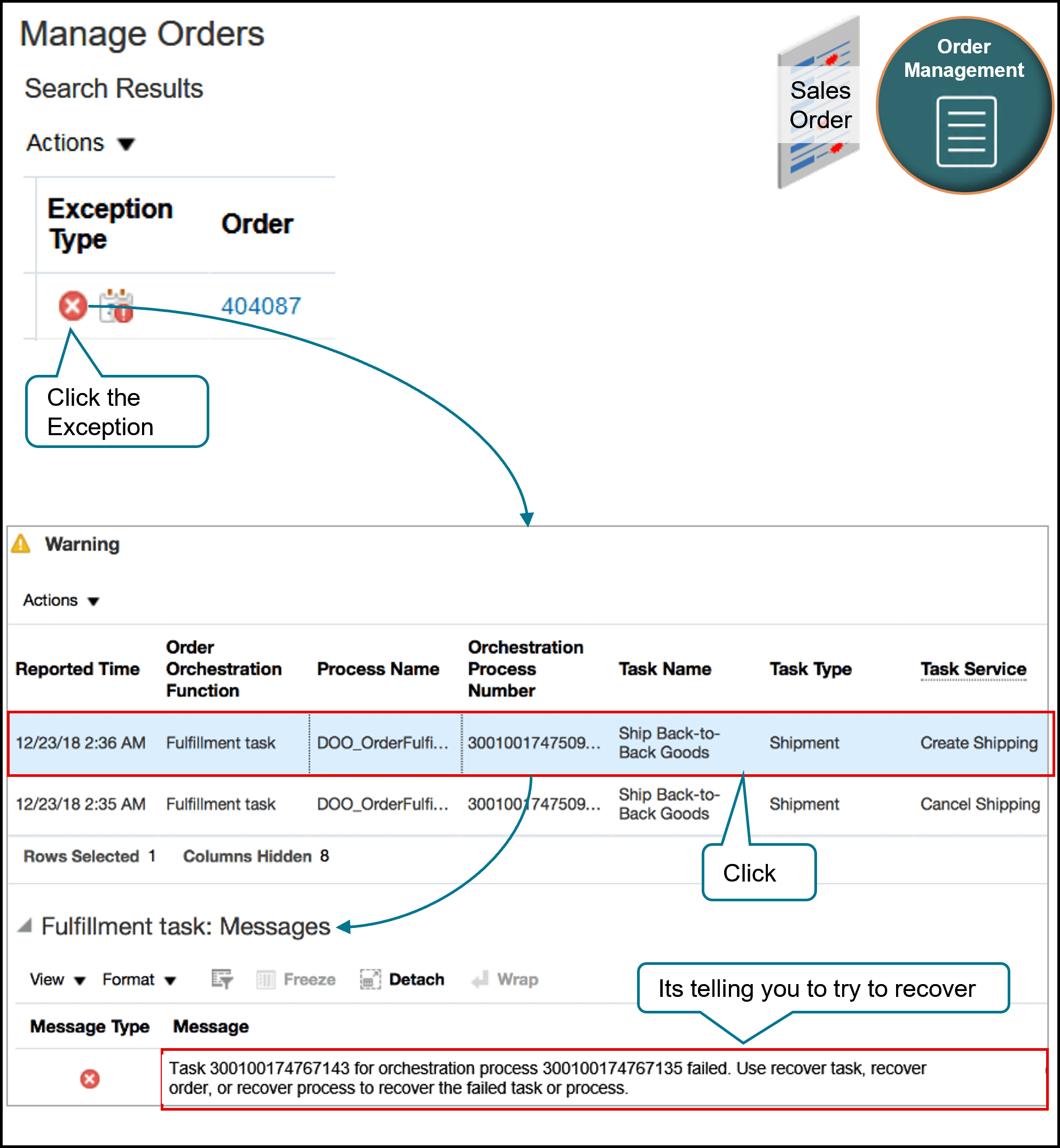 2:36に発生したエラーをクリックします。 リストの最初のものです。 
