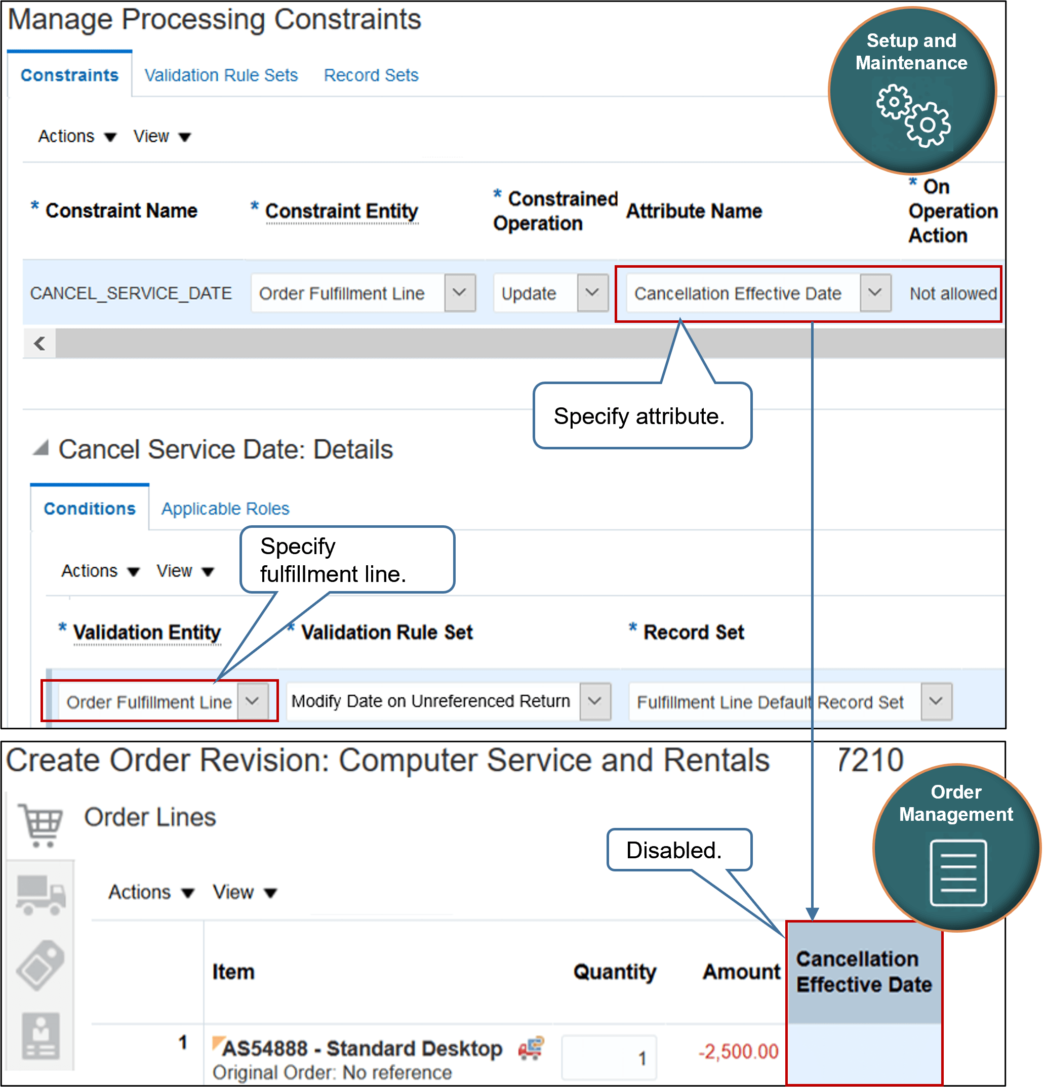 元の販売オーダーなしで返品を制約する設定フロー。