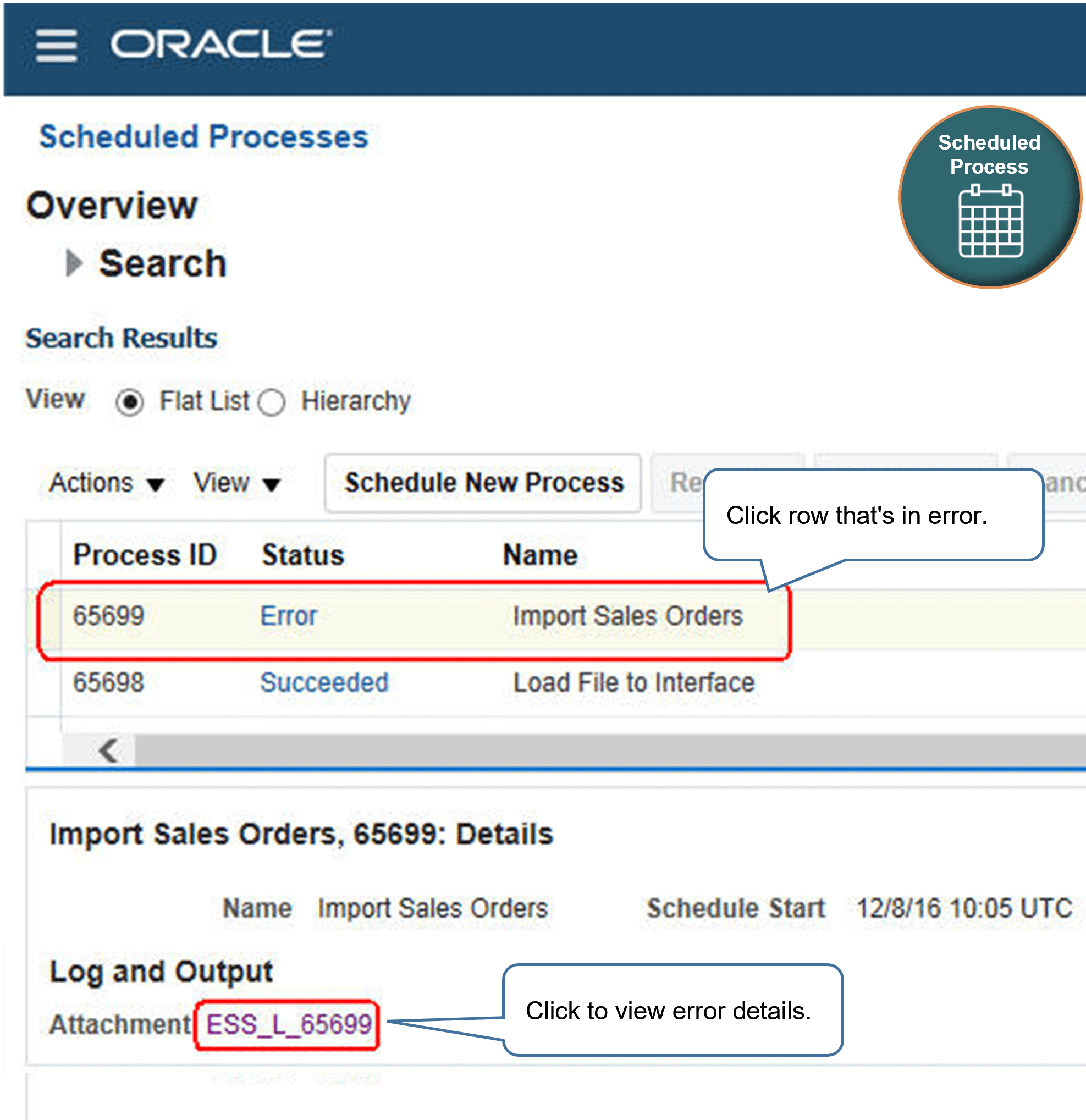 スケジュール済プロセス販売オーダーのインポート。