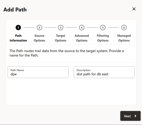 ソース・デプロイメントdepl_eastに対するDISTPATHの追加。 ソース・デプロイメントdepl_eastに対するDISTPATHの追加。