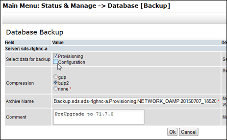 Database Back up