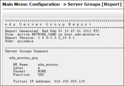 Sever Groups Report