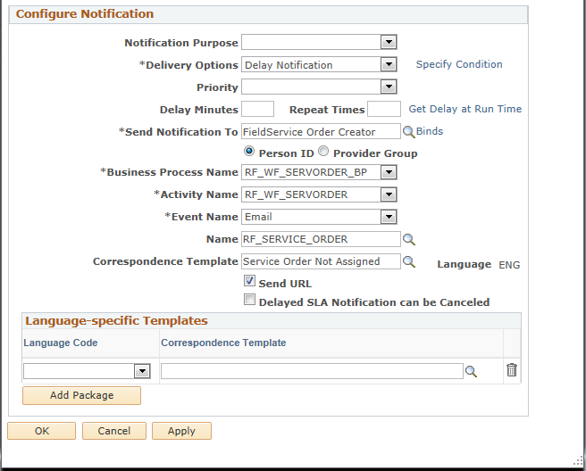 Workflow Configuration page (2 of 2)