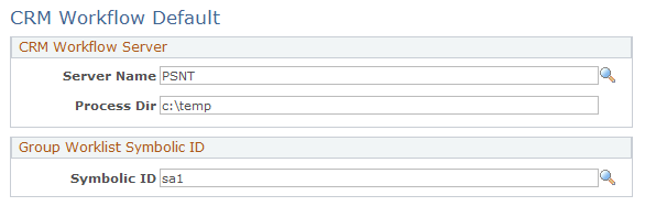 CRM Workflow Default page