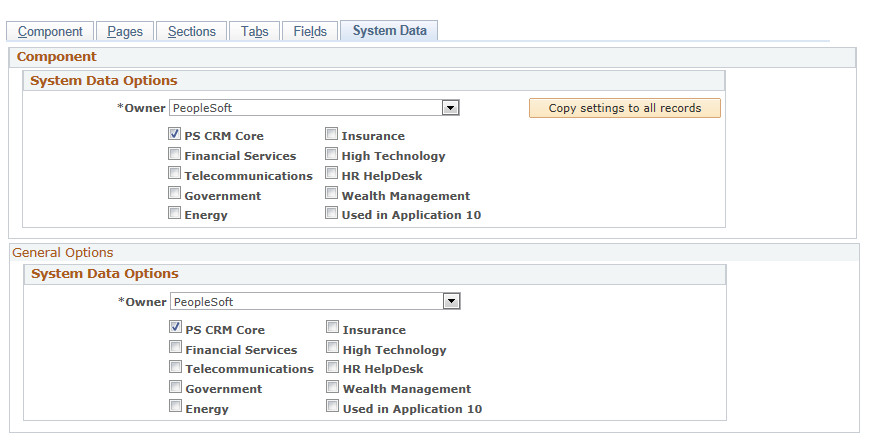 System Data page (1 of 3)