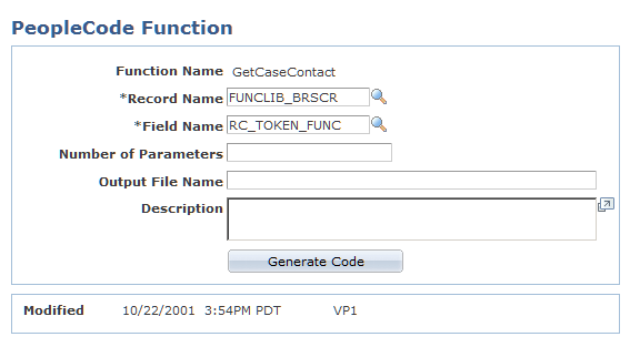 PeopleCode Function page