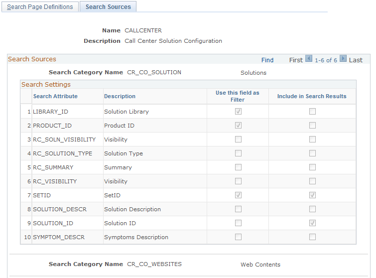 Search Sources page (1 of 3)